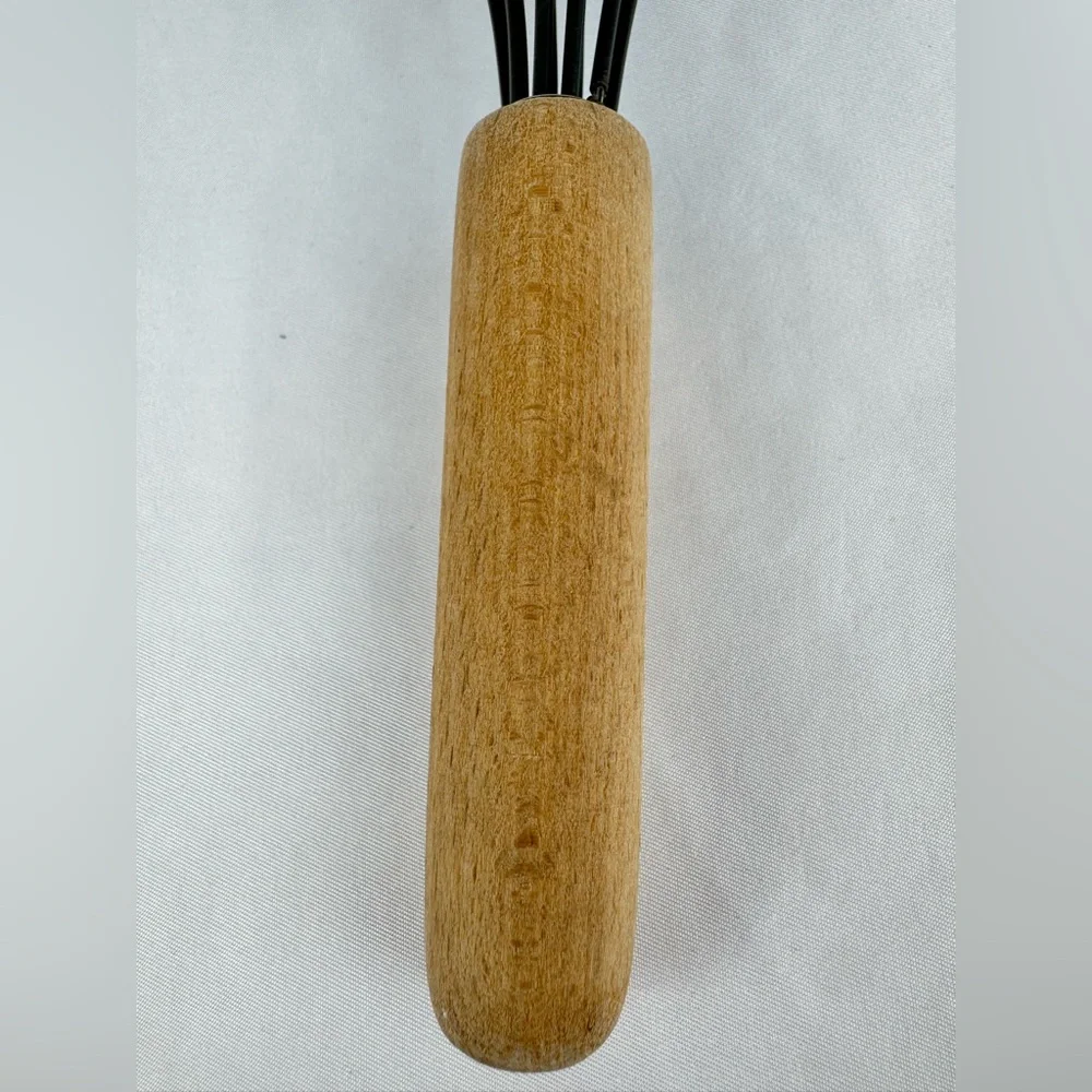 Crate and Barrel Silicone Whisk with Wooden Handle